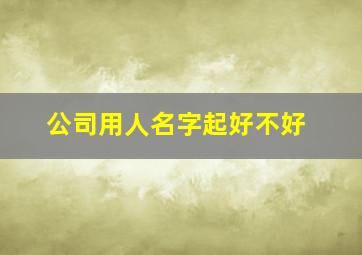 公司用人名字起好不好