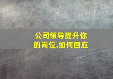 公司领导提升你的岗位,如何回应