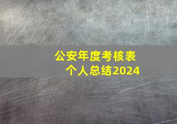 公安年度考核表个人总结2024