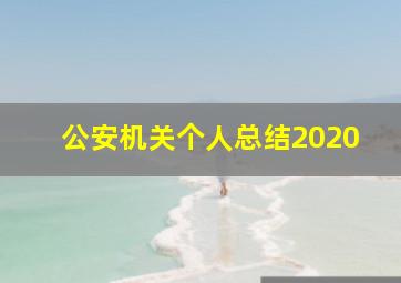 公安机关个人总结2020