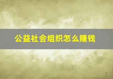 公益社会组织怎么赚钱