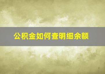 公积金如何查明细余额