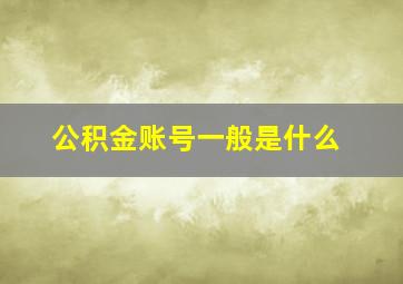 公积金账号一般是什么