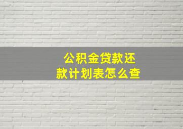 公积金贷款还款计划表怎么查