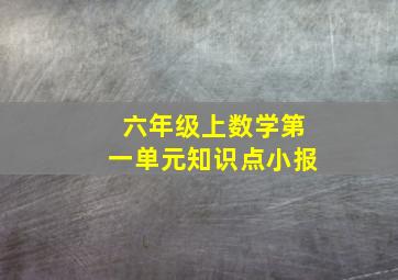 六年级上数学第一单元知识点小报