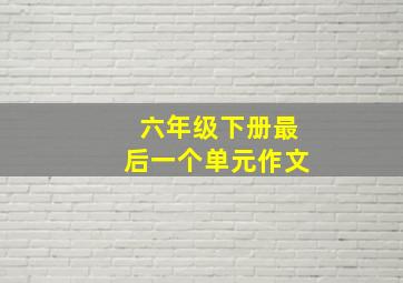 六年级下册最后一个单元作文