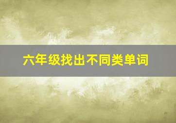 六年级找出不同类单词