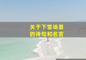 关于下雪场景的诗句和名言