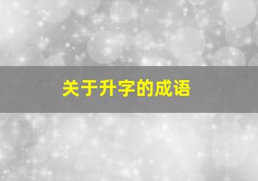 关于升字的成语