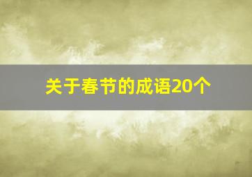 关于春节的成语20个