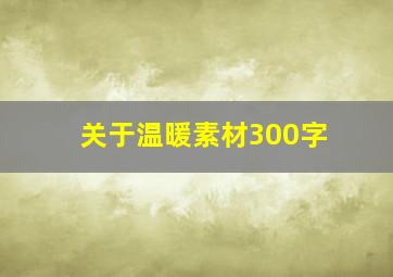 关于温暖素材300字