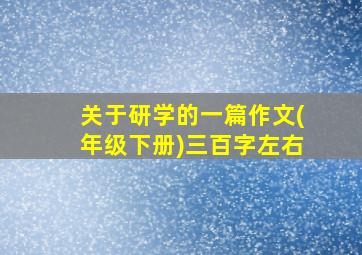 关于研学的一篇作文(年级下册)三百字左右