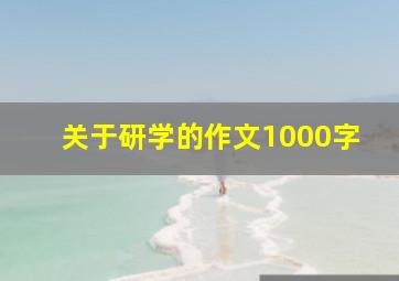 关于研学的作文1000字