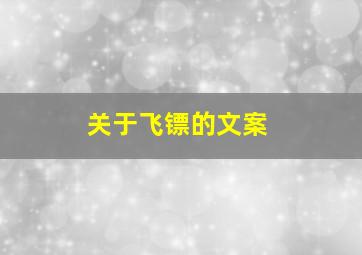 关于飞镖的文案