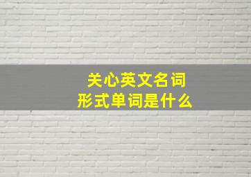 关心英文名词形式单词是什么