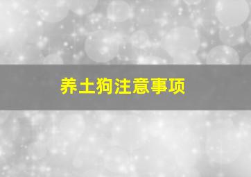 养土狗注意事项