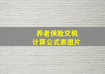 养老保险交税计算公式表图片