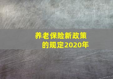 养老保险新政策的规定2020年