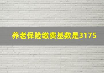 养老保险缴费基数是3175