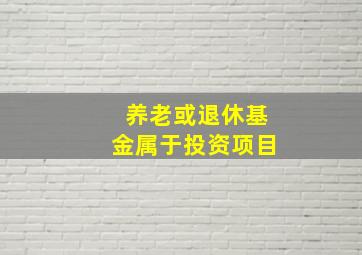 养老或退休基金属于投资项目