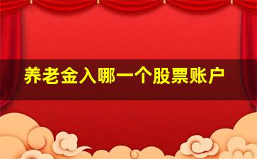 养老金入哪一个股票账户