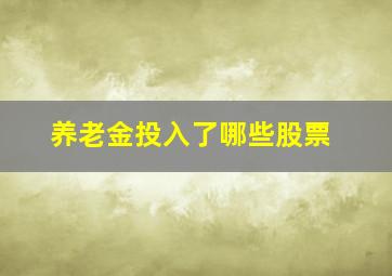 养老金投入了哪些股票