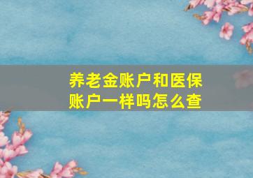 养老金账户和医保账户一样吗怎么查