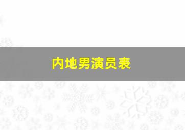 内地男演员表