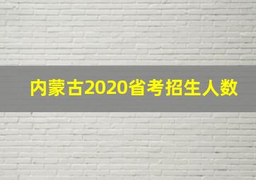 内蒙古2020省考招生人数