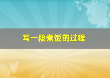 写一段煮饭的过程