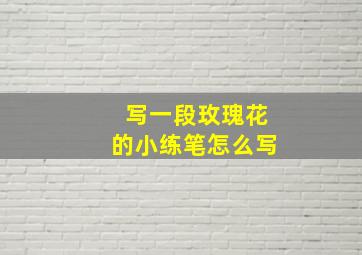 写一段玫瑰花的小练笔怎么写