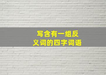 写含有一组反义词的四字词语