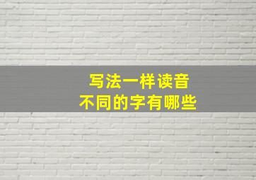 写法一样读音不同的字有哪些