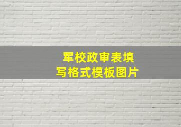 军校政审表填写格式模板图片