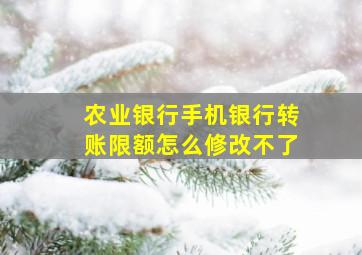 农业银行手机银行转账限额怎么修改不了