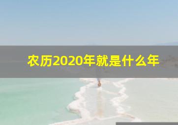 农历2020年就是什么年