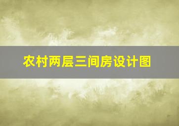 农村两层三间房设计图