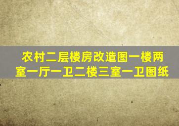 农村二层楼房改造图一楼两室一厅一卫二楼三室一卫图纸