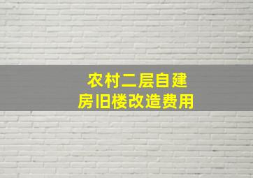 农村二层自建房旧楼改造费用