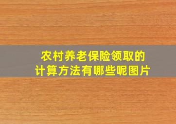 农村养老保险领取的计算方法有哪些呢图片