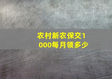 农村新农保交1000每月领多少