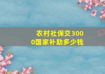 农村社保交3000国家补助多少钱