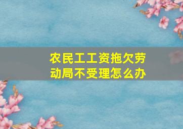 农民工工资拖欠劳动局不受理怎么办