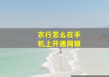 农行怎么在手机上开通网银