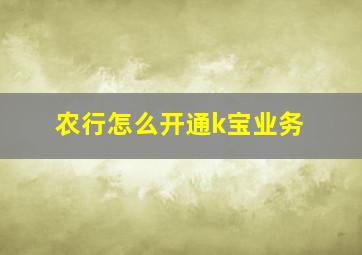 农行怎么开通k宝业务