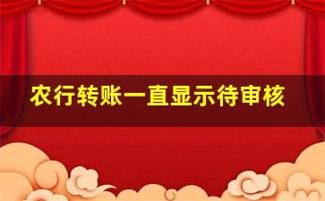 农行转账一直显示待审核