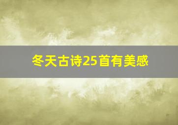 冬天古诗25首有美感