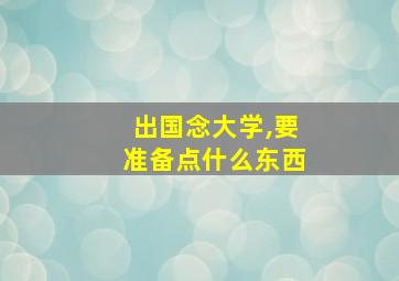 出国念大学,要准备点什么东西