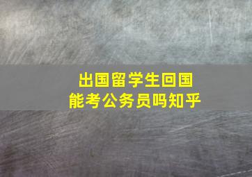 出国留学生回国能考公务员吗知乎