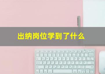 出纳岗位学到了什么